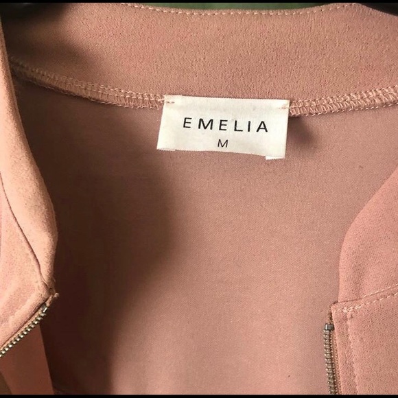 Blush Pink Bomber Jacket - Picture 3 of 3